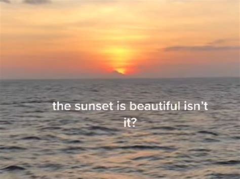 the sunset is beautiful isn't it meaning|isn't the sun lovely meaning.